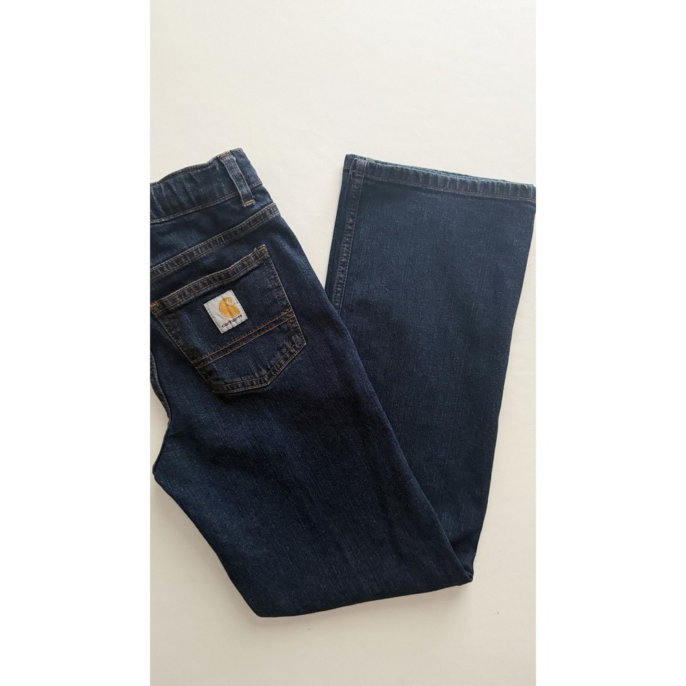 Boys Jeans Size 12 Carhartt No Adjustable Inside Strap Blue Denim EUC #BD8374-B